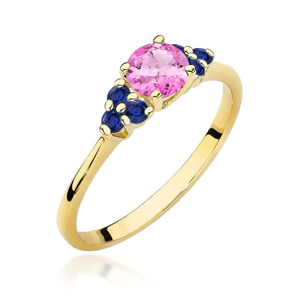 Pierścionek Topaz Różowy 0,60ct żółte złoto 1 Pierścionek W451 Topaz Różowy 0