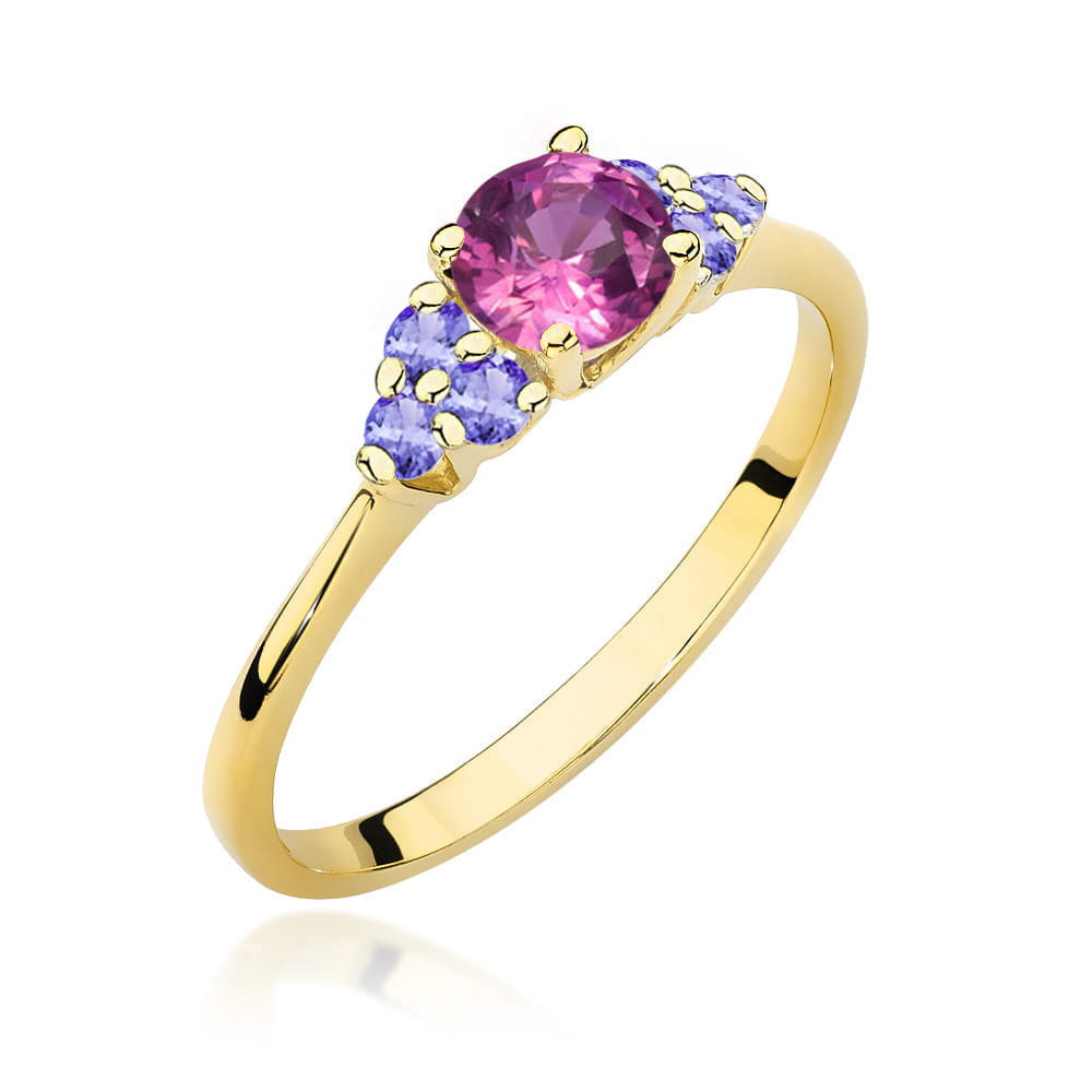 Pierścionek Topaz Różowy 0,60ct żółte złoto 1 Pierścionek W451 Topaz Różowy 0
