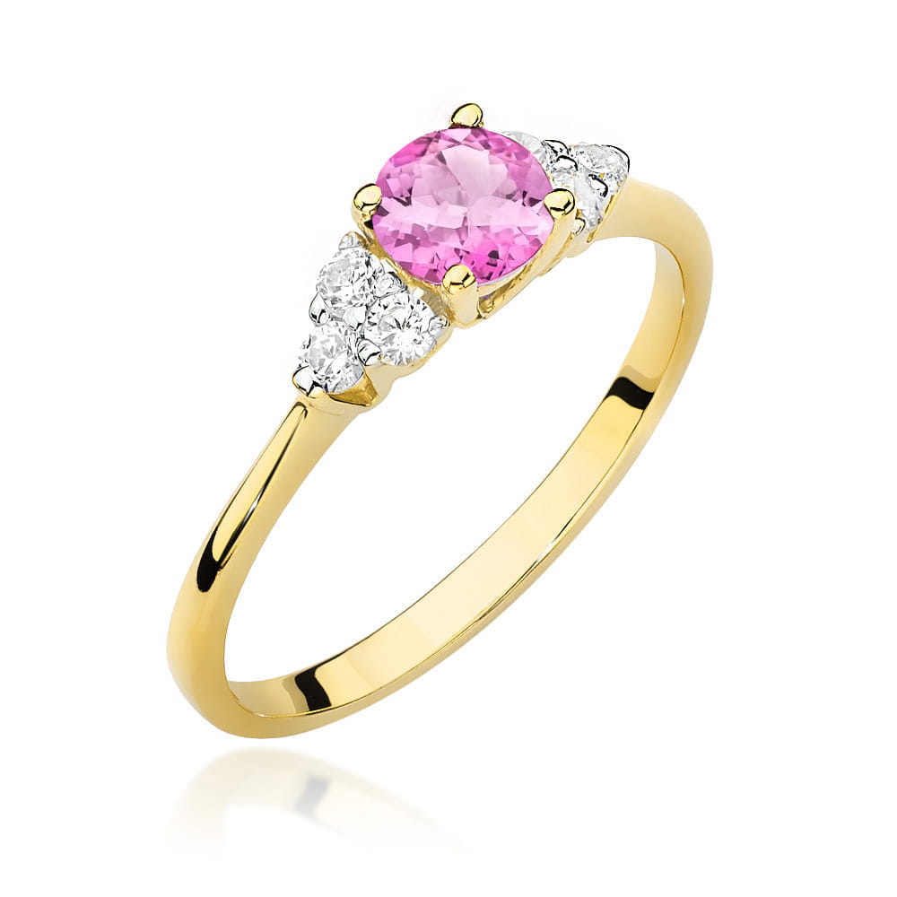 Pierścionek Topaz Różowy 0,60ct żółte złoto 1 Pierścionek W451 Topaz Różowy 0