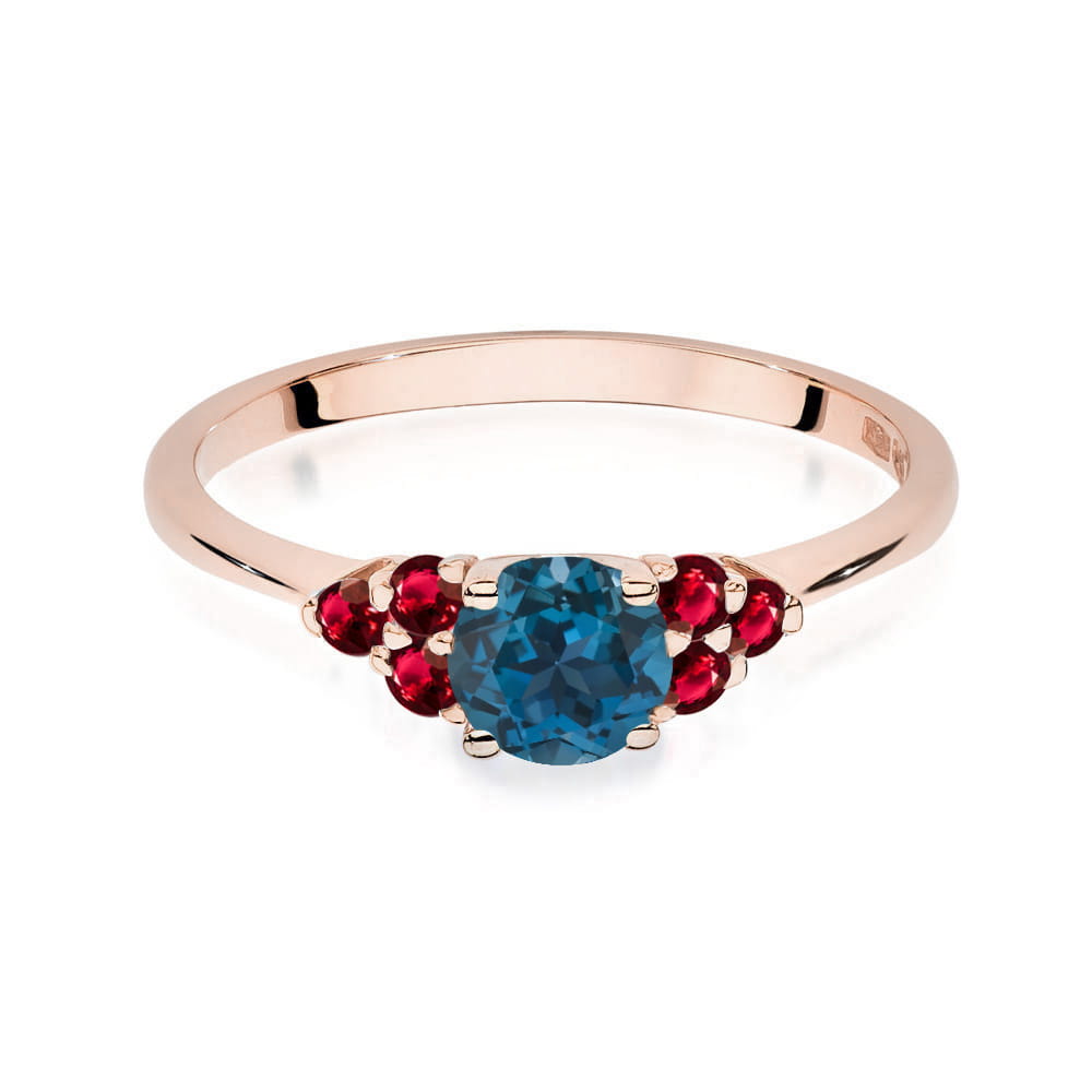 Pierścionek z Topazem London Blue 0,50ct różowe złoto 2 50ct różowe złoto Jubiler Kraków BigDIAMOND