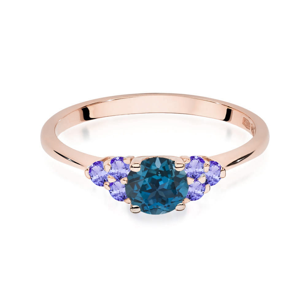 Pierścionek z Topazem London Blue 0,50ct różowe złoto 2 50ct różowe złoto Jubiler Kraków BigDIAMOND