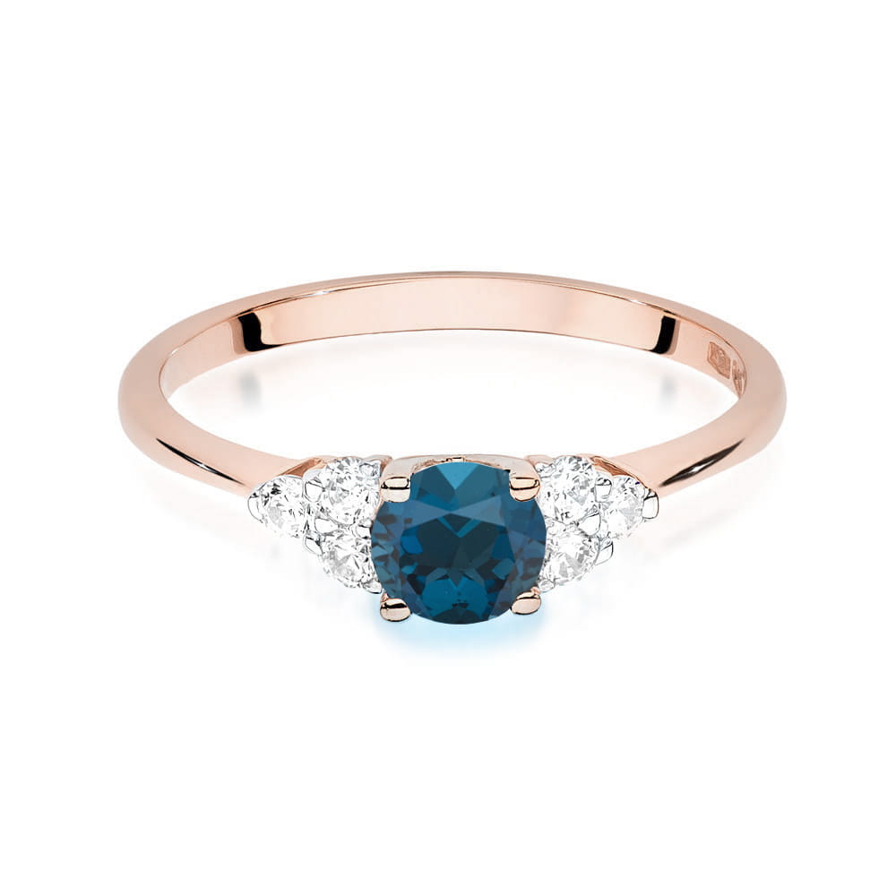 Pierścionek z Topazem London Blue 0,50ct różowe złoto 2 50ct różowe złoto Jubiler Kraków BigDIAMOND