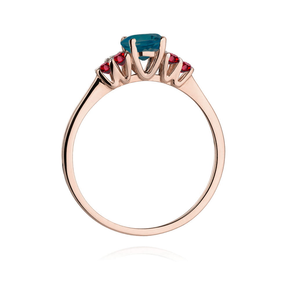 Pierścionek z Topazem London Blue 0,50ct różowe złoto 3 Pierścionek z Topazem London Blue 0,50ct różowe złoto - obrazek 3
