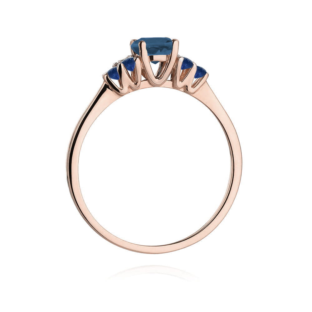 Pierścionek z Topazem London Blue 0,50ct różowe złoto 3 Pierścionek z Topazem London Blue 0,50ct różowe złoto - obrazek 3
