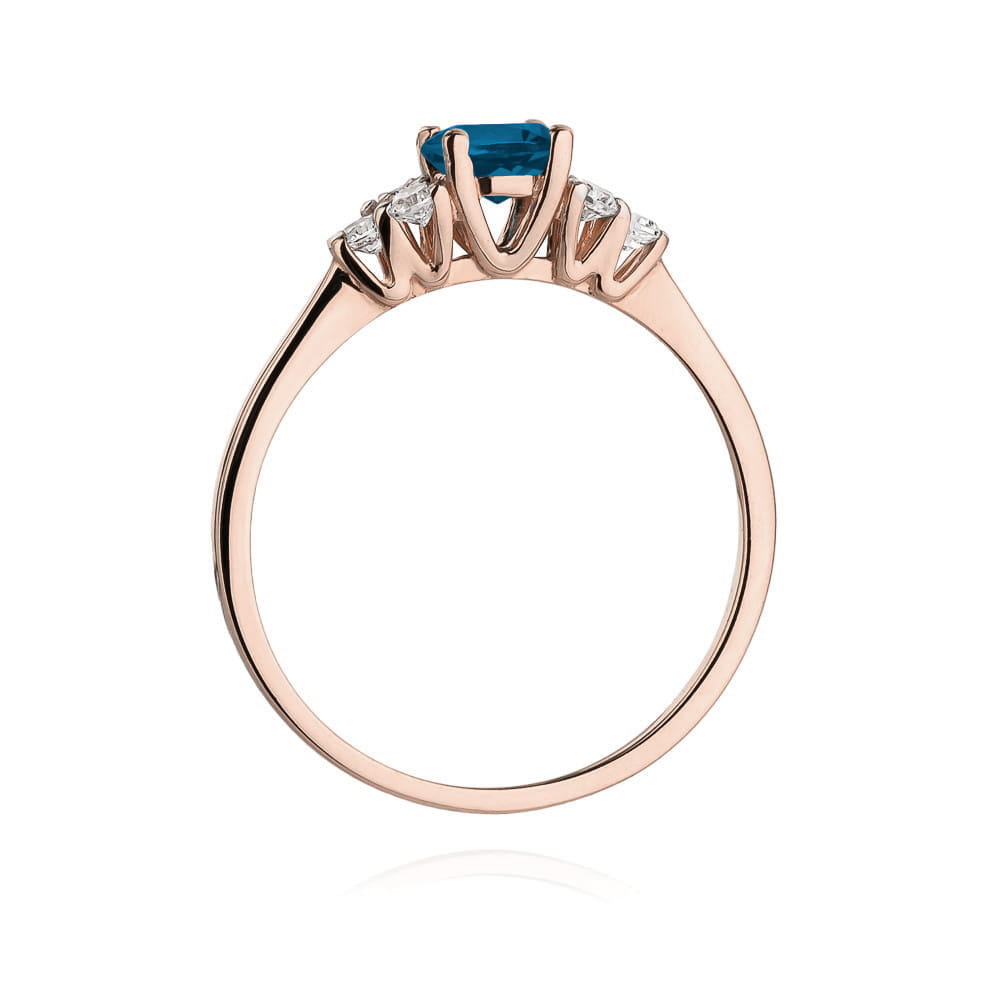Pierścionek z Topazem London Blue 0,50ct różowe złoto 3 Pierścionek z Topazem London Blue 0,50ct różowe złoto - obrazek 3