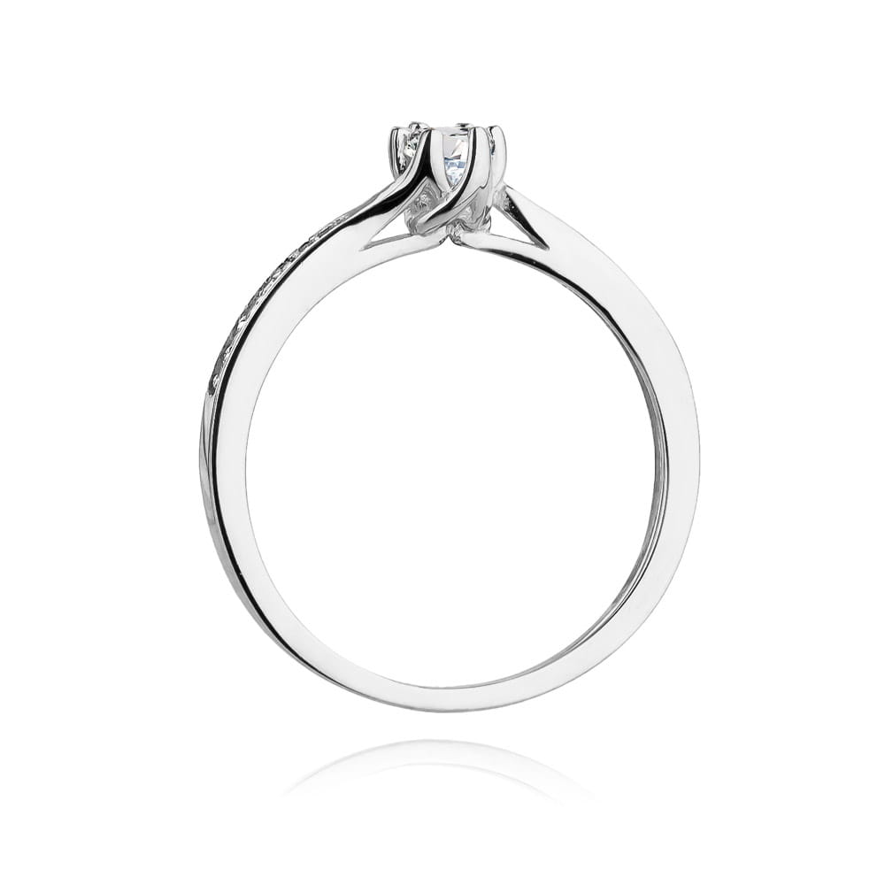 Pierścionek Diament 0,15ct białe złoto 3 Pierścionek Diament 0,15ct białe złoto - obrazek 3