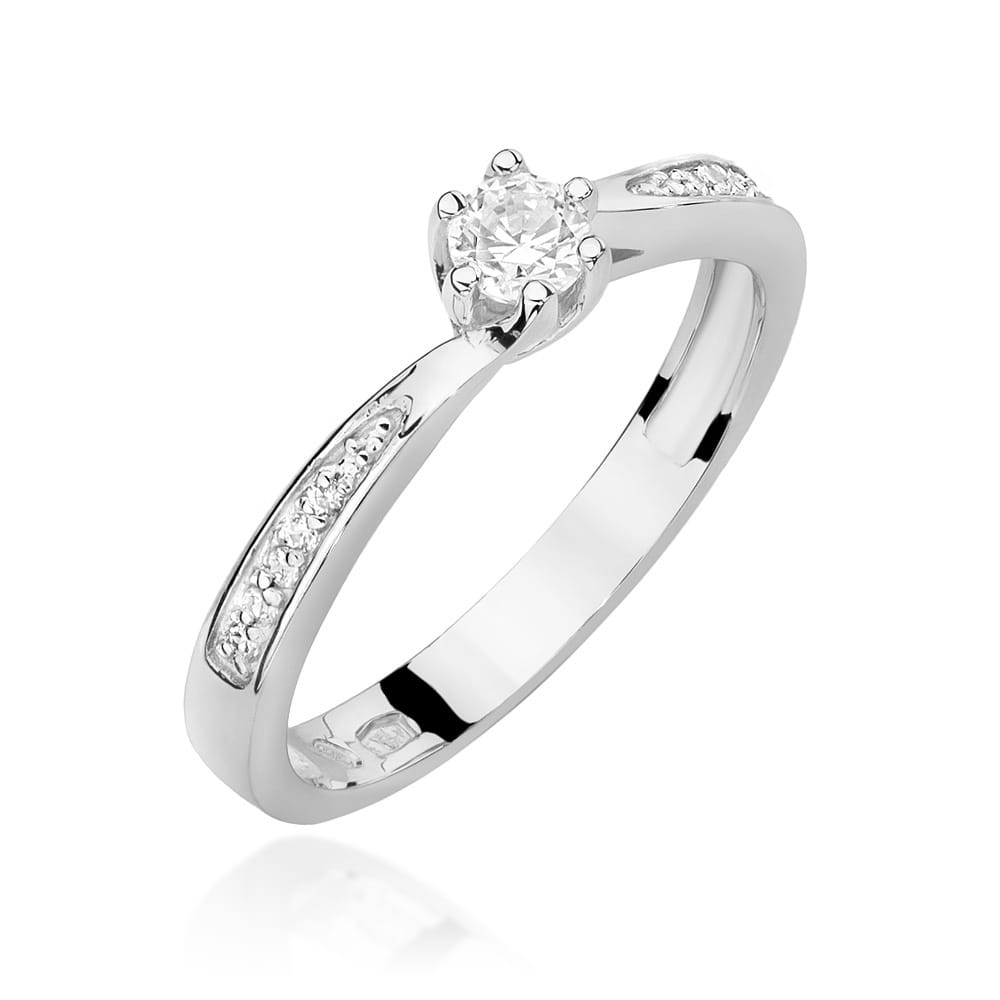 Pierścionek Diament 0,15ct białe złoto 1 Pierścionek W453 Diament 0