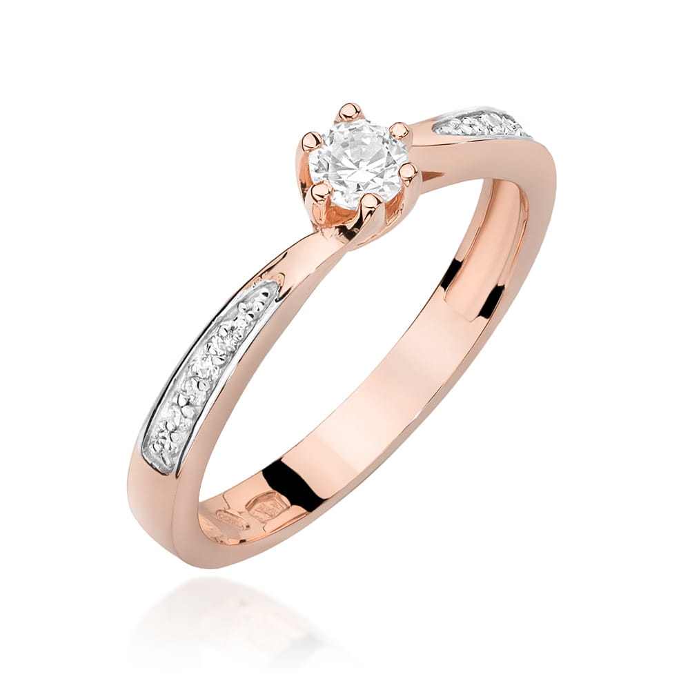 Pierścionek Diament 0,15ct różowe złoto 1 Pierścionek W453 Diament 0