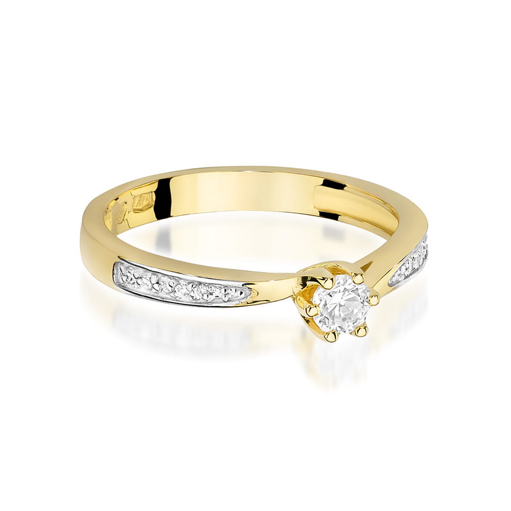 Pierścionek Diament 0,15ct żółte złoto 2 15ct żółte złoto Jubiler Kraków BigDIAMOND