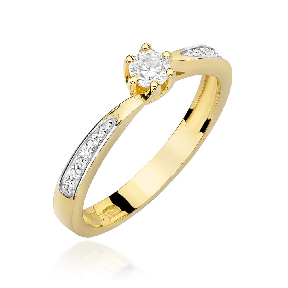 Pierścionek Diament 0,15ct żółte złoto 1 Pierścionek W453 Diament 0