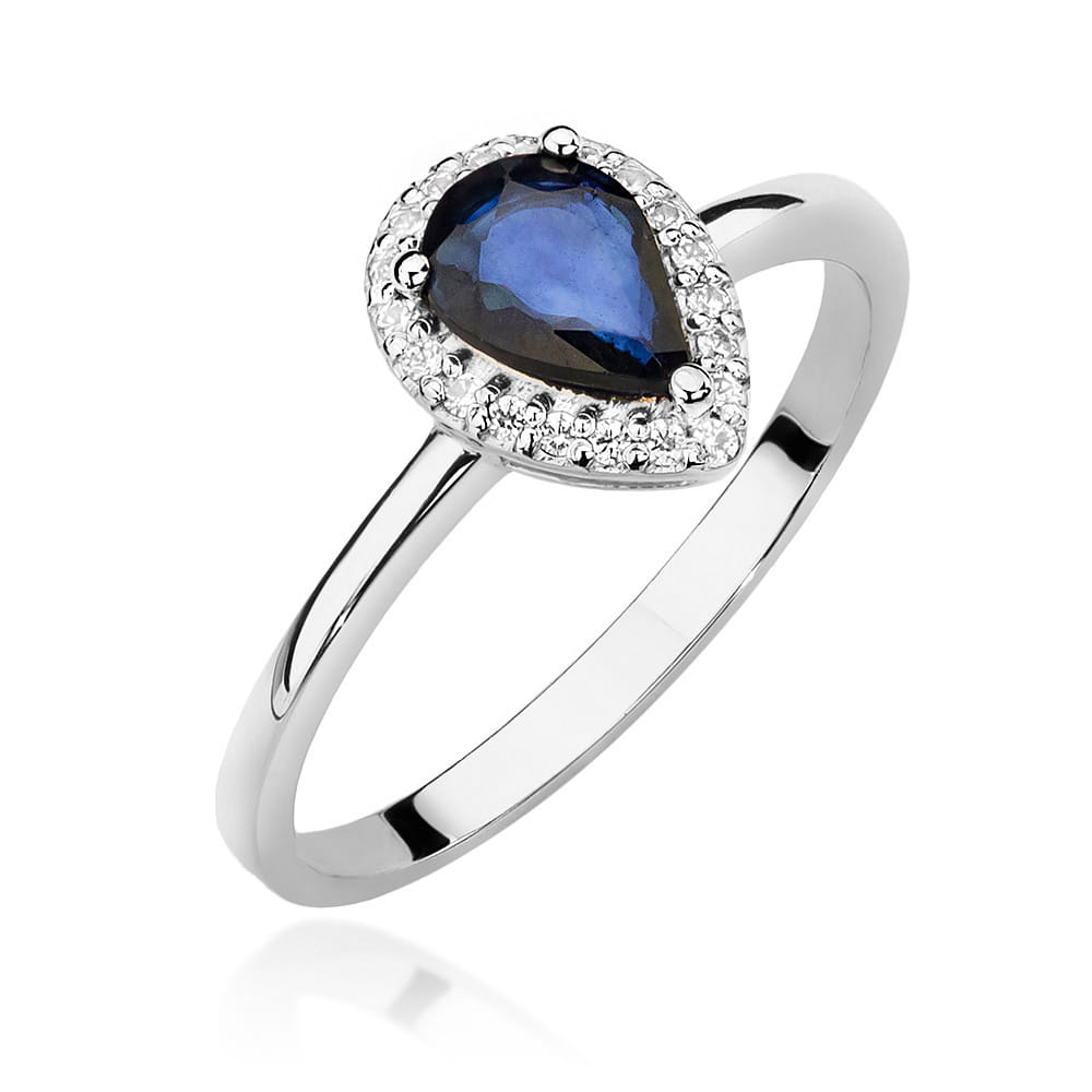 Pierścionek Szafir 0,60ct białe złoto 1 Pierścionek W455 Szafir 0