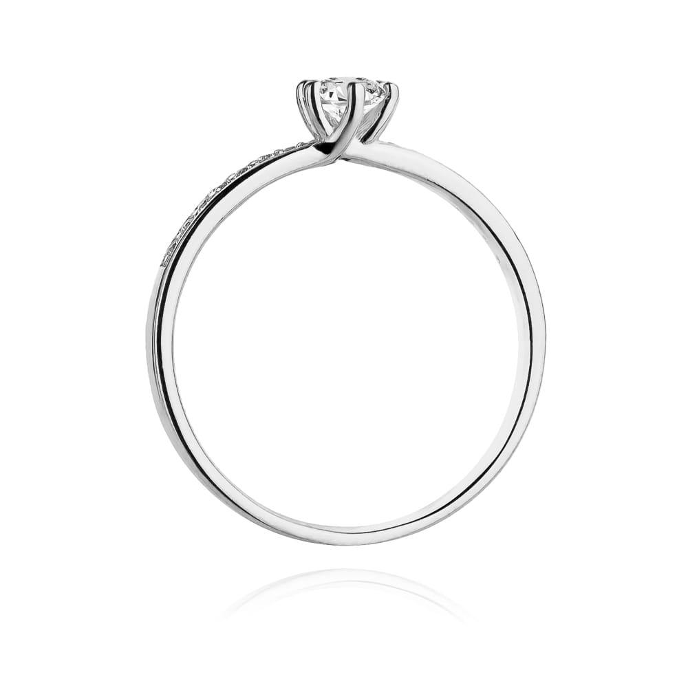 Pierścionek Diament 0,10ct białe złoto 3 Pierścionek Diament 0,10ct białe złoto - obrazek 3