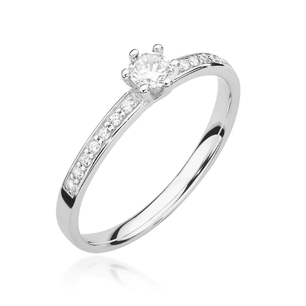 Pierścionek Diament 0,10ct białe złoto 1 Pierścionek W459 Diament 0
