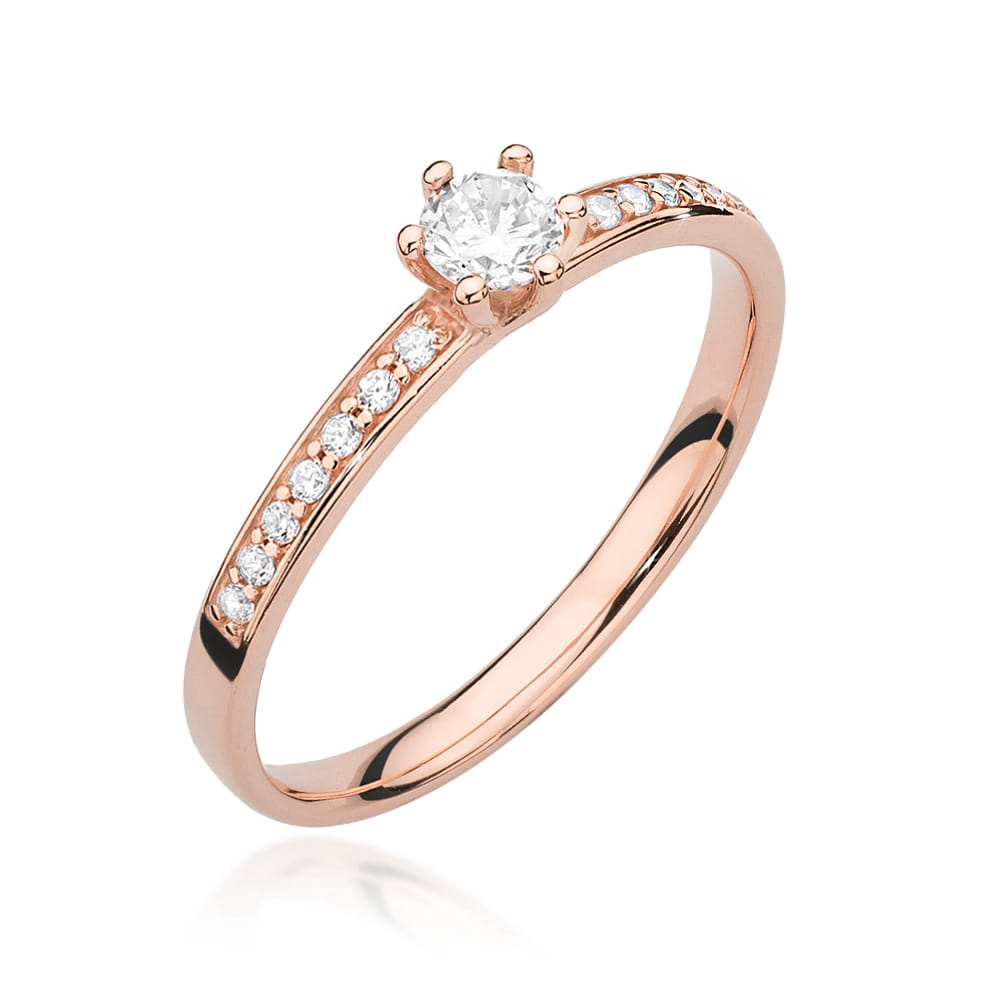 Pierścionek Diament 0,10ct różowe złoto 1 Pierścionek W459 Diament 0