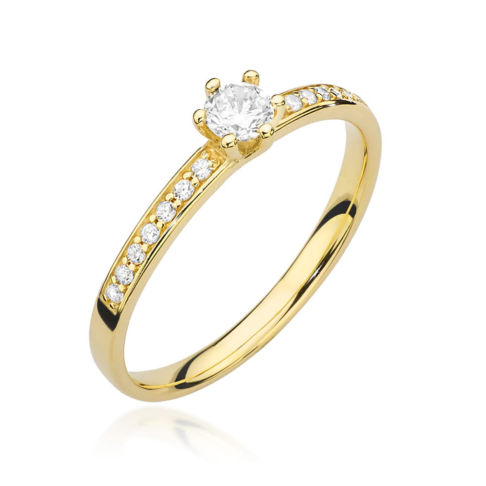 Pierścionek Diament 0,10ct żółte złoto 1 Pierścionek W459 Diament 0