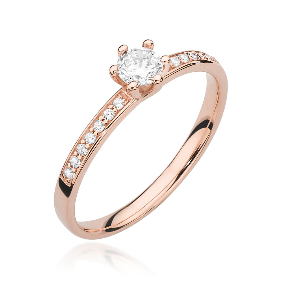 Pierścionek Diament 0,25ct różowe złoto 1 Pierścionek W459B Diament 0