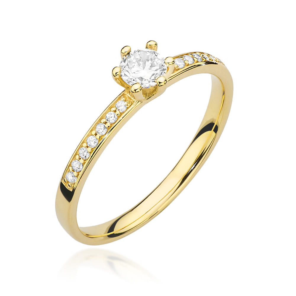 Pierścionek Diament 0,25ct żółte złoto 1 Pierścionek W459B Diament 0