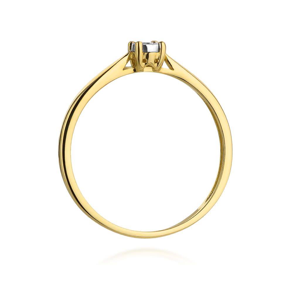 Pierścionek Diament 0,03ct żółte złoto 3 Pierścionek Diament 0,03ct żółte złoto - obrazek 3