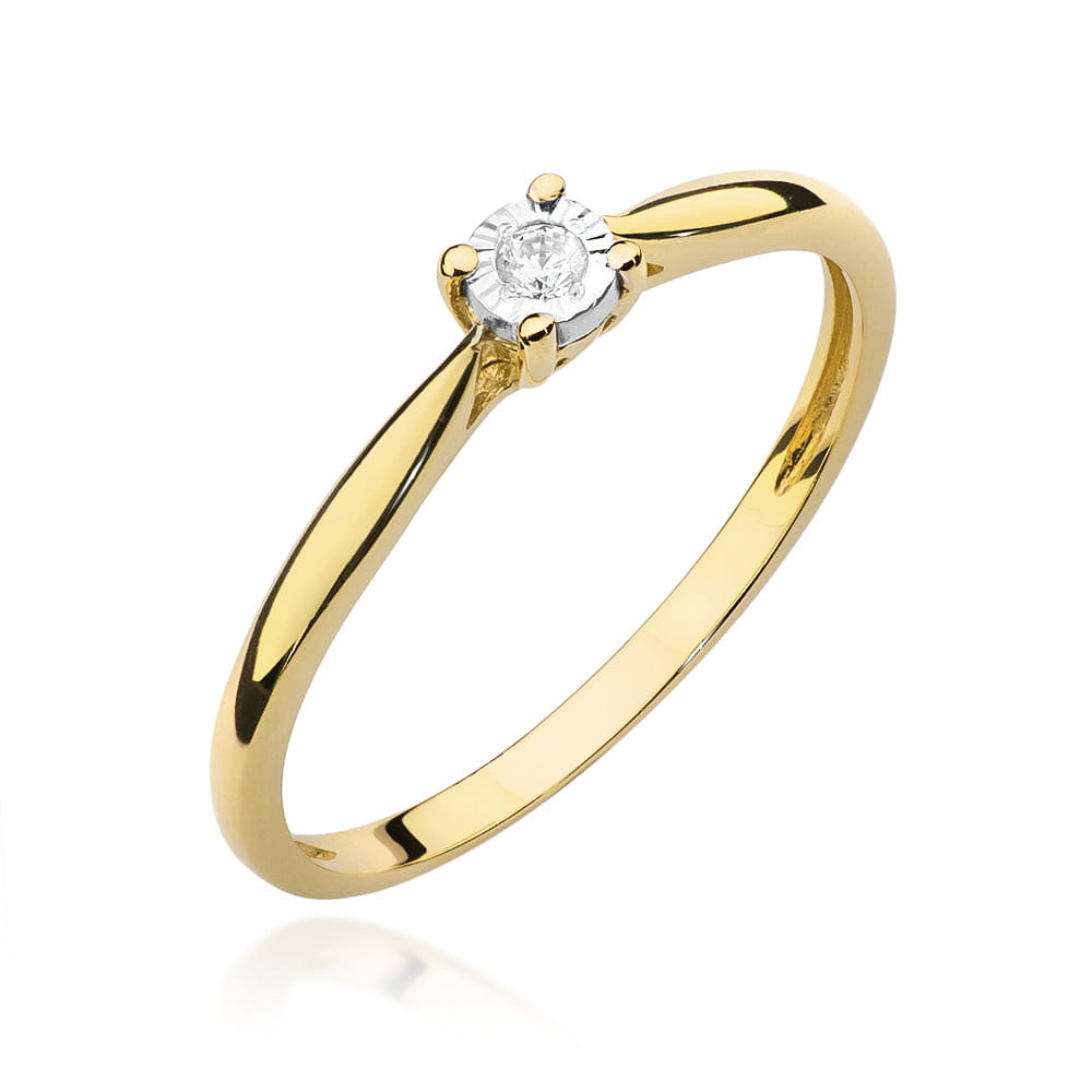 Pierścionek Diament 0,03ct żółte złoto 1 Pierścionek W461 Diament 0