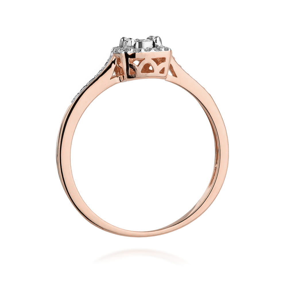 Pierścionek Diament 0,08ct różowe złoto 3 Pierścionek Diament 0,08ct różowe złoto - obrazek 3