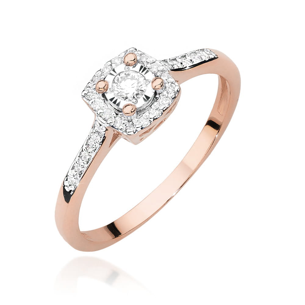 Pierścionek Diament 0,08ct różowe złoto 1 Pierścionek W462 Diament 0