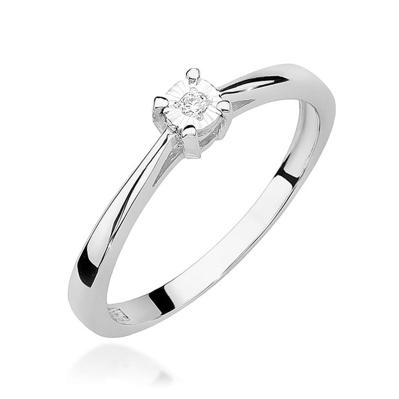 Pierścionek Diament 0,02ct białe złoto 1 Pierścionek W463 Diament 0