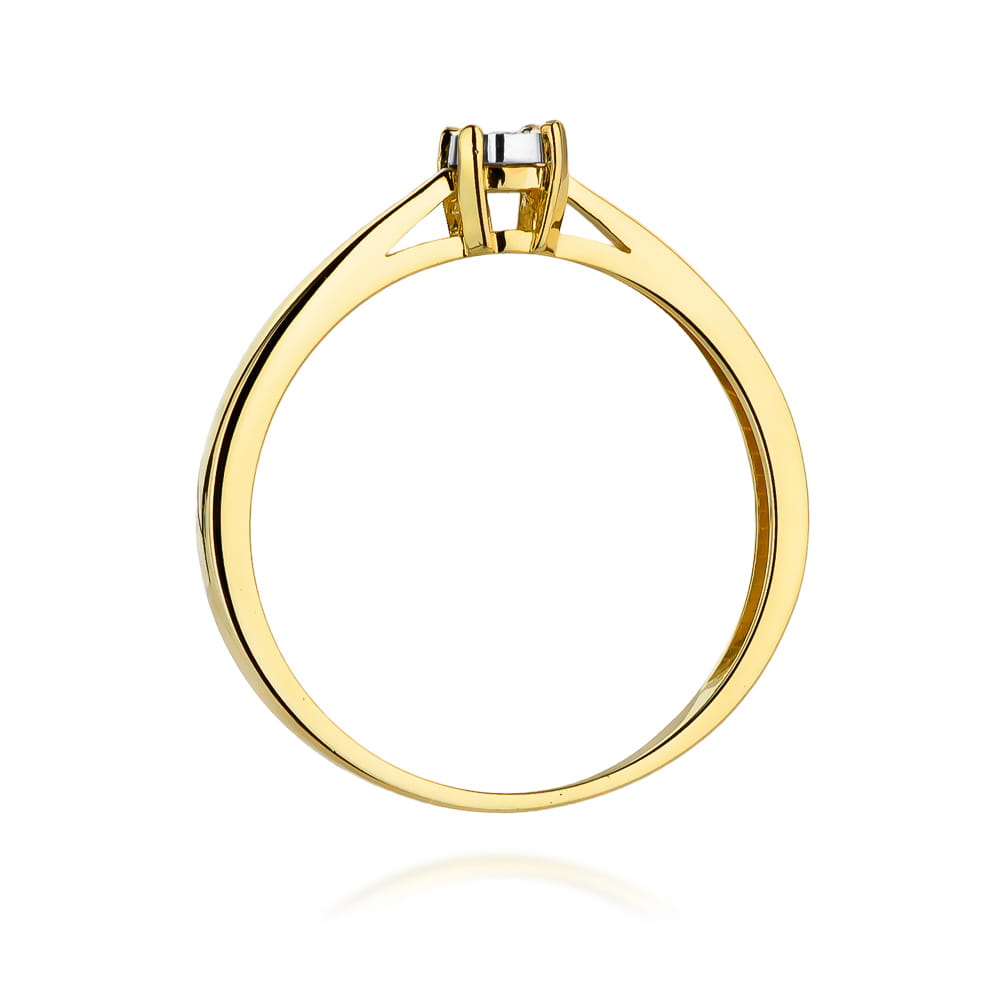 Pierścionek Diament 0,02ct żółte złoto 3 Pierścionek Diament 0,02ct żółte złoto - obrazek 3
