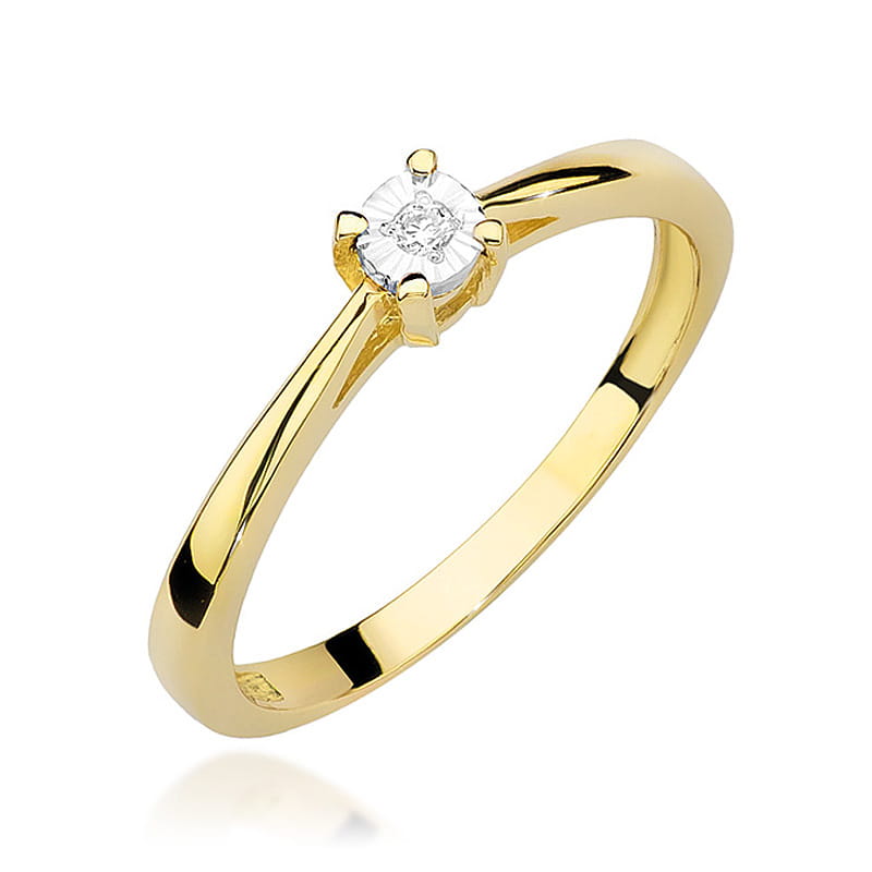 Pierścionek Diament 0,02ct żółte złoto 1 Pierścionek W463 Diament 0