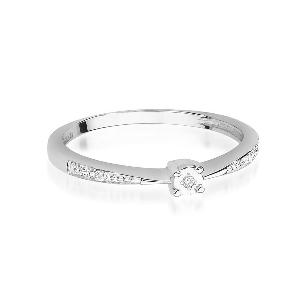Pierścionek Diament 0,01ct białe złoto 2 01ct białe złoto Jubiler Kraków BigDIAMOND