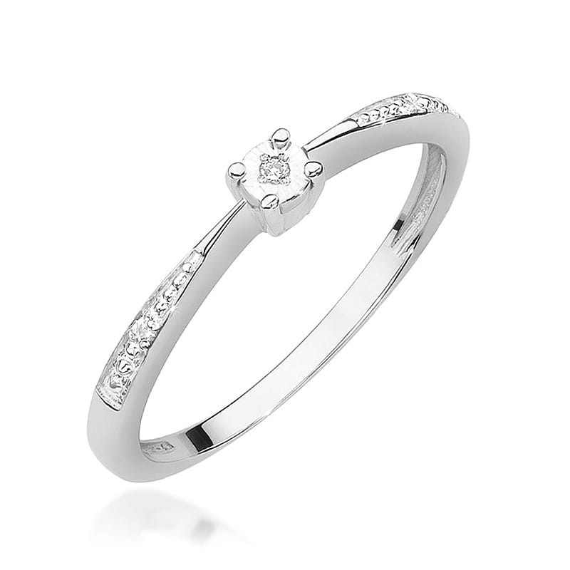 Pierścionek Diament 0,01ct białe złoto 1 Pierścionek W465 Diament 0