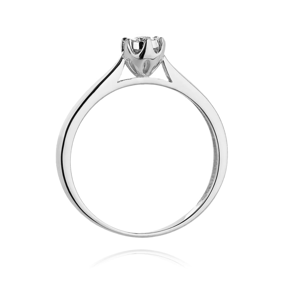 Pierścionek Diament 0,08ct białe złoto 3 Pierścionek Diament 0,08ct białe złoto - obrazek 3