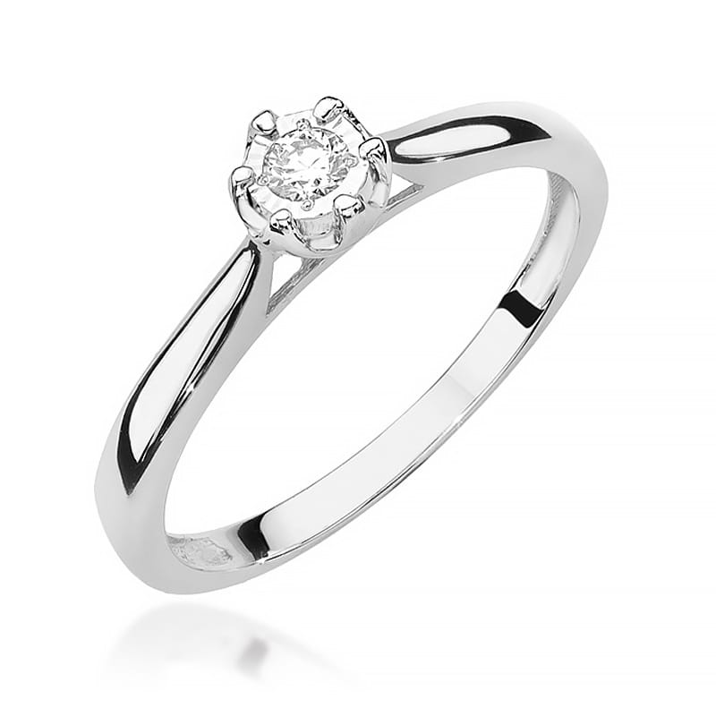 Pierścionek Diament 0,08ct białe złoto 1 Pierścionek W468 Diament 0