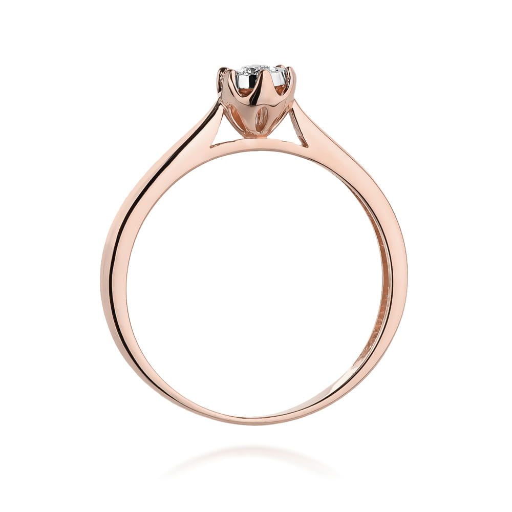 Pierścionek Diament 0,08ct różowe złoto 3 Pierścionek Diament 0,08ct różowe złoto - obrazek 3