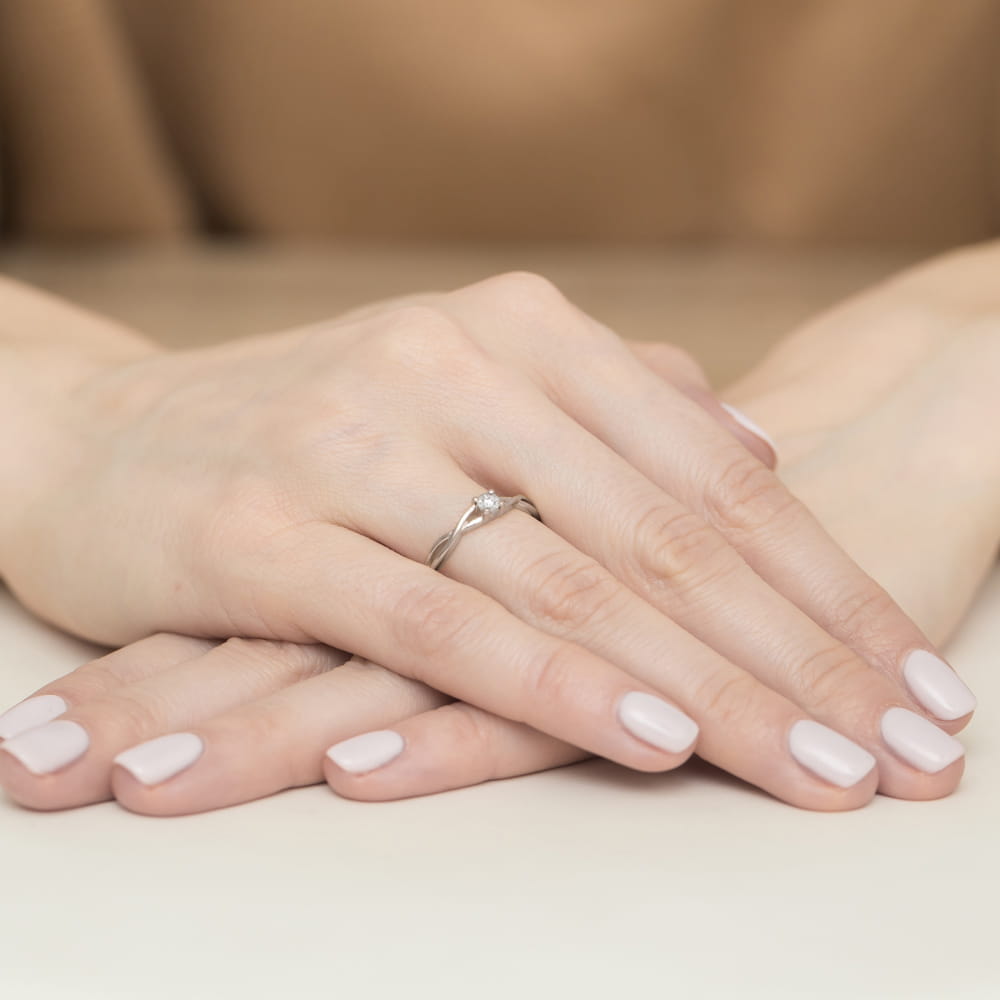Pierścionek Diament 0,03ct białe złoto 4 Pierścionek Diament 0,03ct białe złoto - obrazek 4