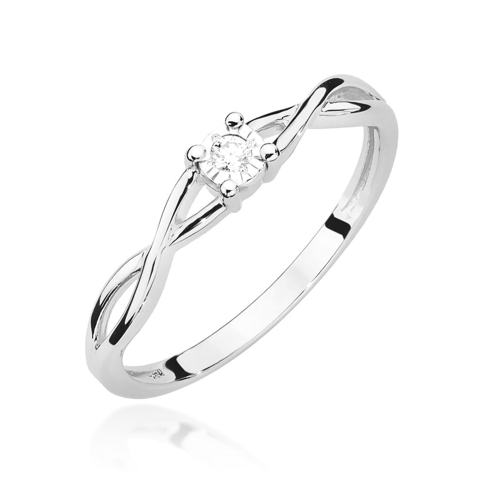 Pierścionek Diament 0,03ct białe złoto 1 Pierścionek W470 Diament 0