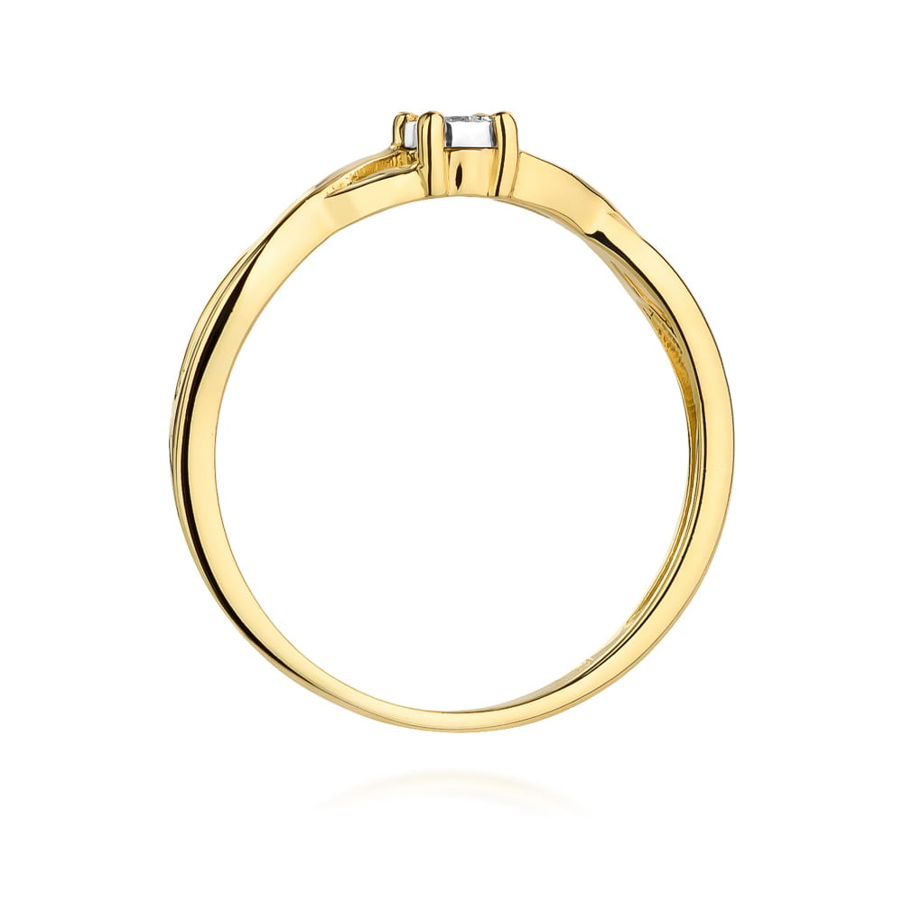 Pierścionek Diament 0,03ct żółte złoto 3 Pierścionek Diament 0,03ct żółte złoto - obrazek 3