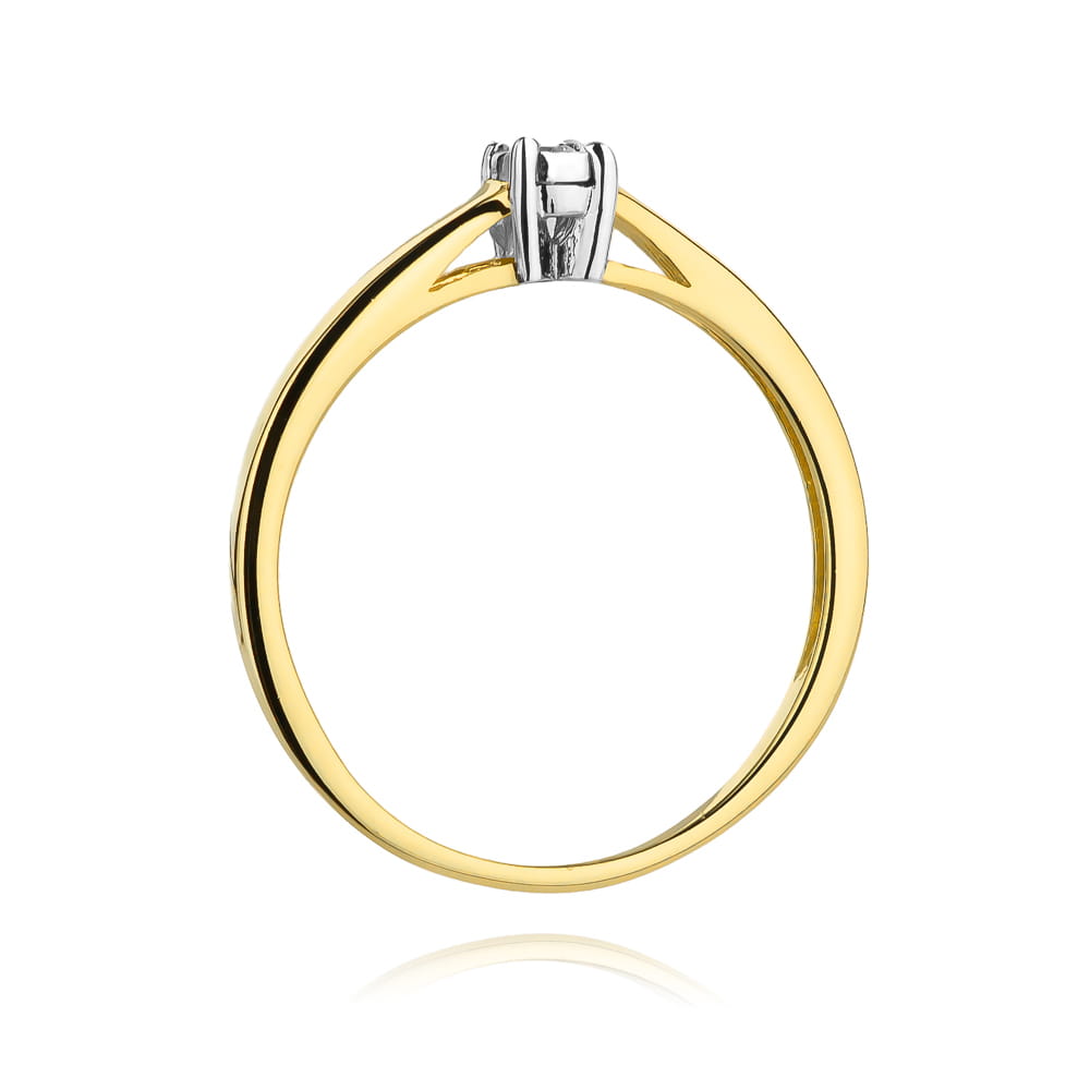 Pierścionek Diament 0,03ct żółte złoto 3 Pierścionek Diament 0,03ct żółte złoto - obrazek 3