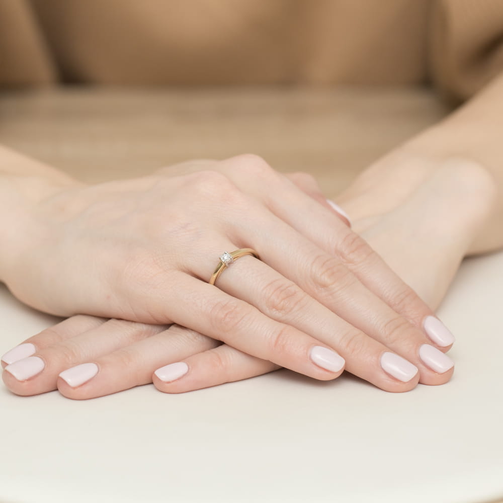 Pierścionek Diament 0,03ct żółte złoto 4 Pierścionek Diament 0,03ct żółte złoto - obrazek 4