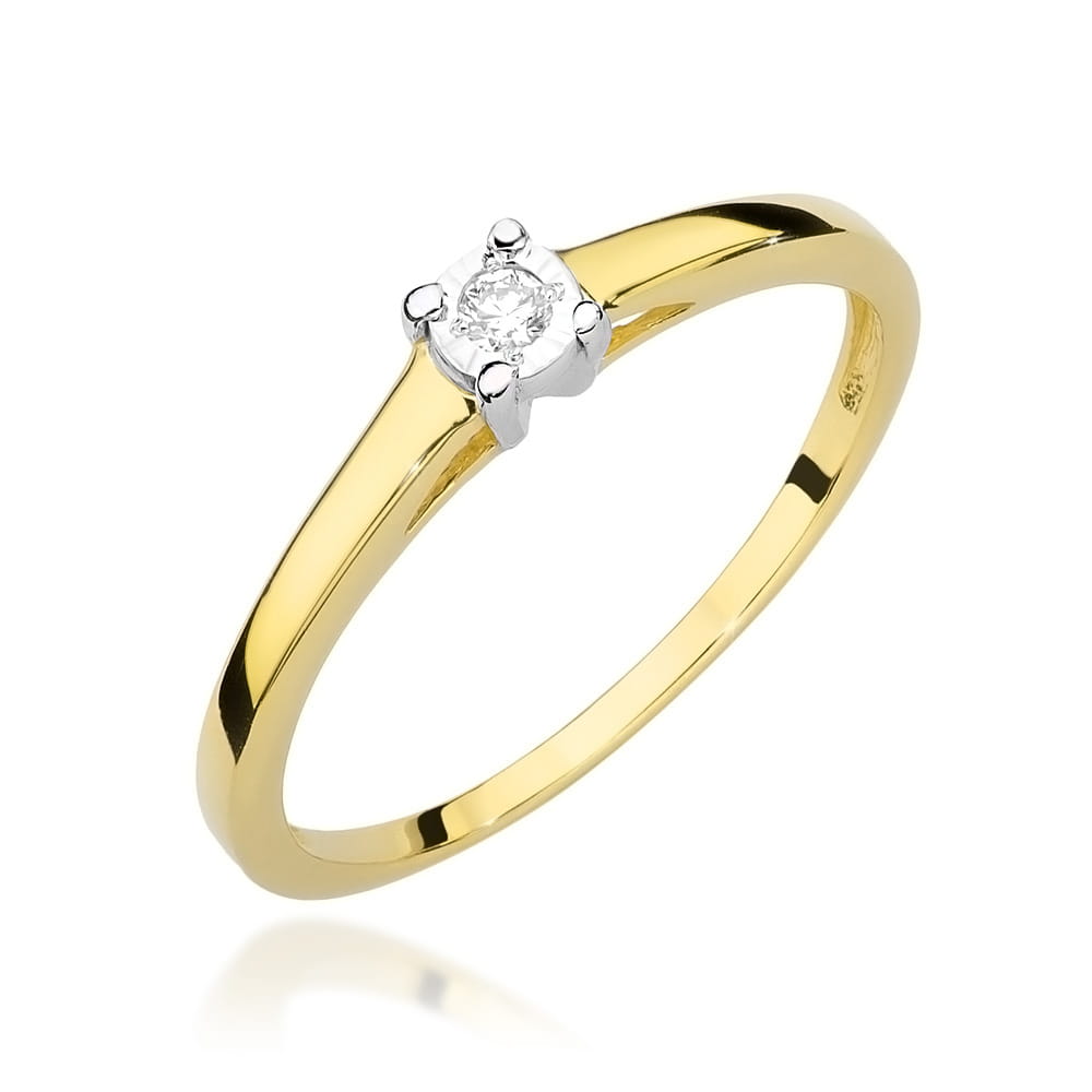 Pierścionek Diament 0,03ct żółte złoto 1 Pierścionek W471 Diament 0
