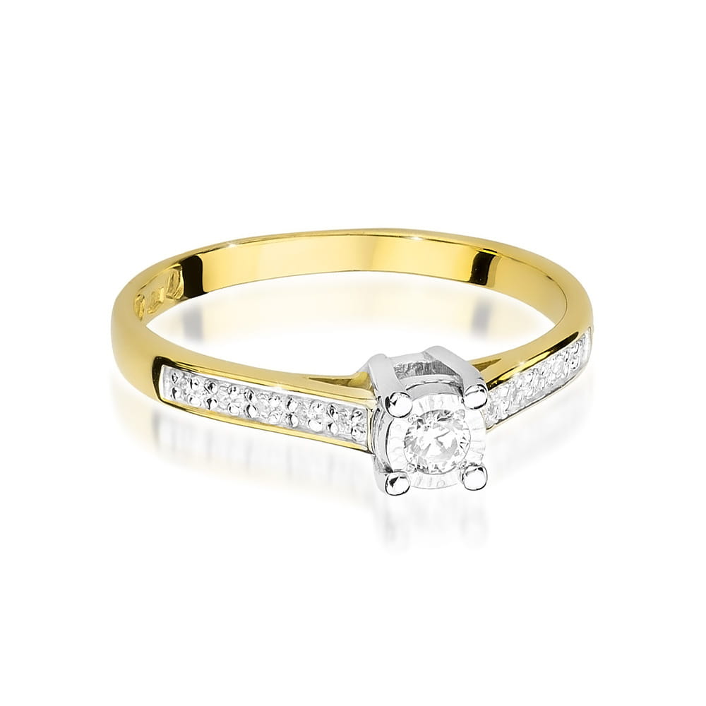 Pierścionek Diament 0,08ct żółte złoto 2 08ct żółte złoto Jubiler Kraków BigDIAMOND