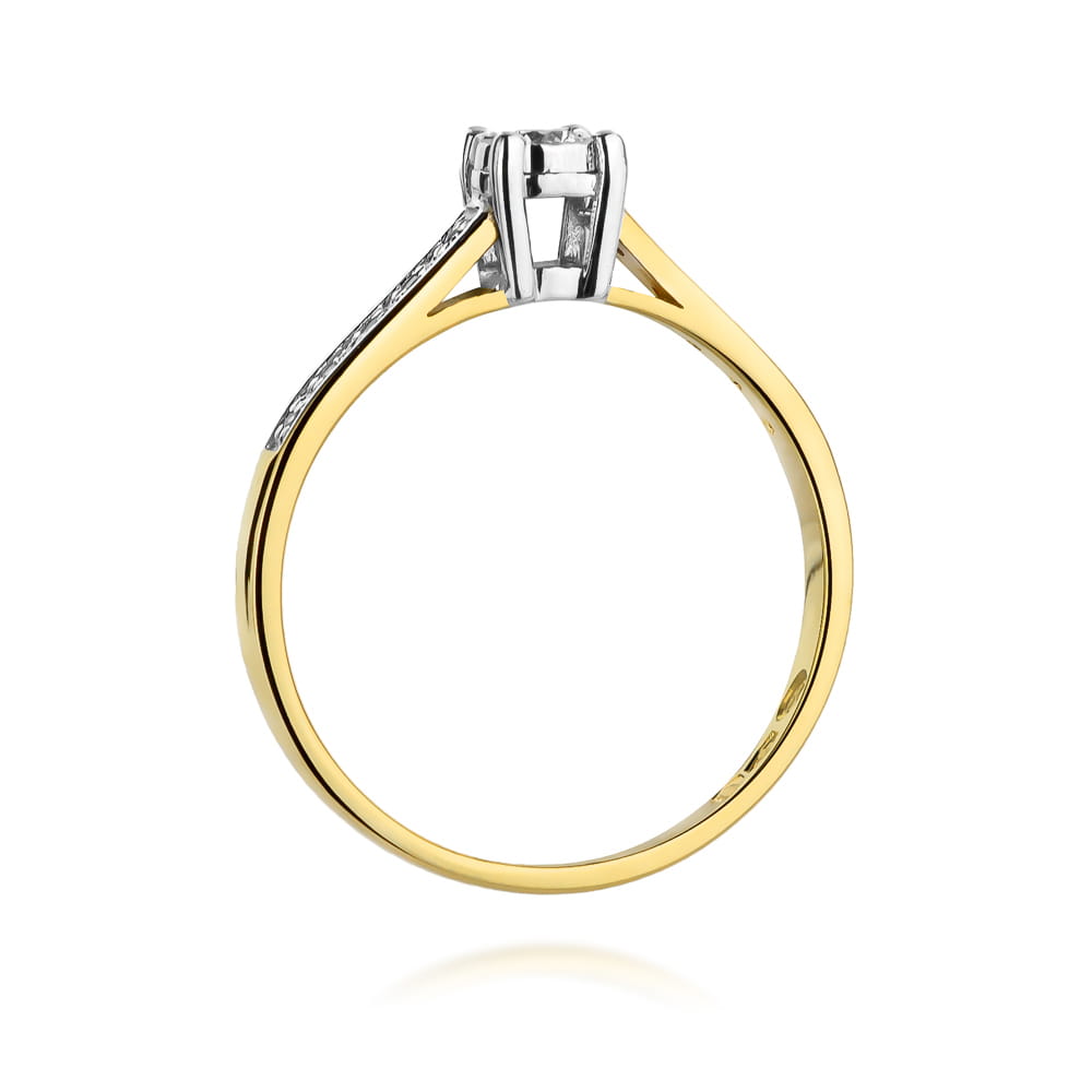 Pierścionek Diament 0,08ct żółte złoto 3 Pierścionek Diament 0,08ct żółte złoto - obrazek 3