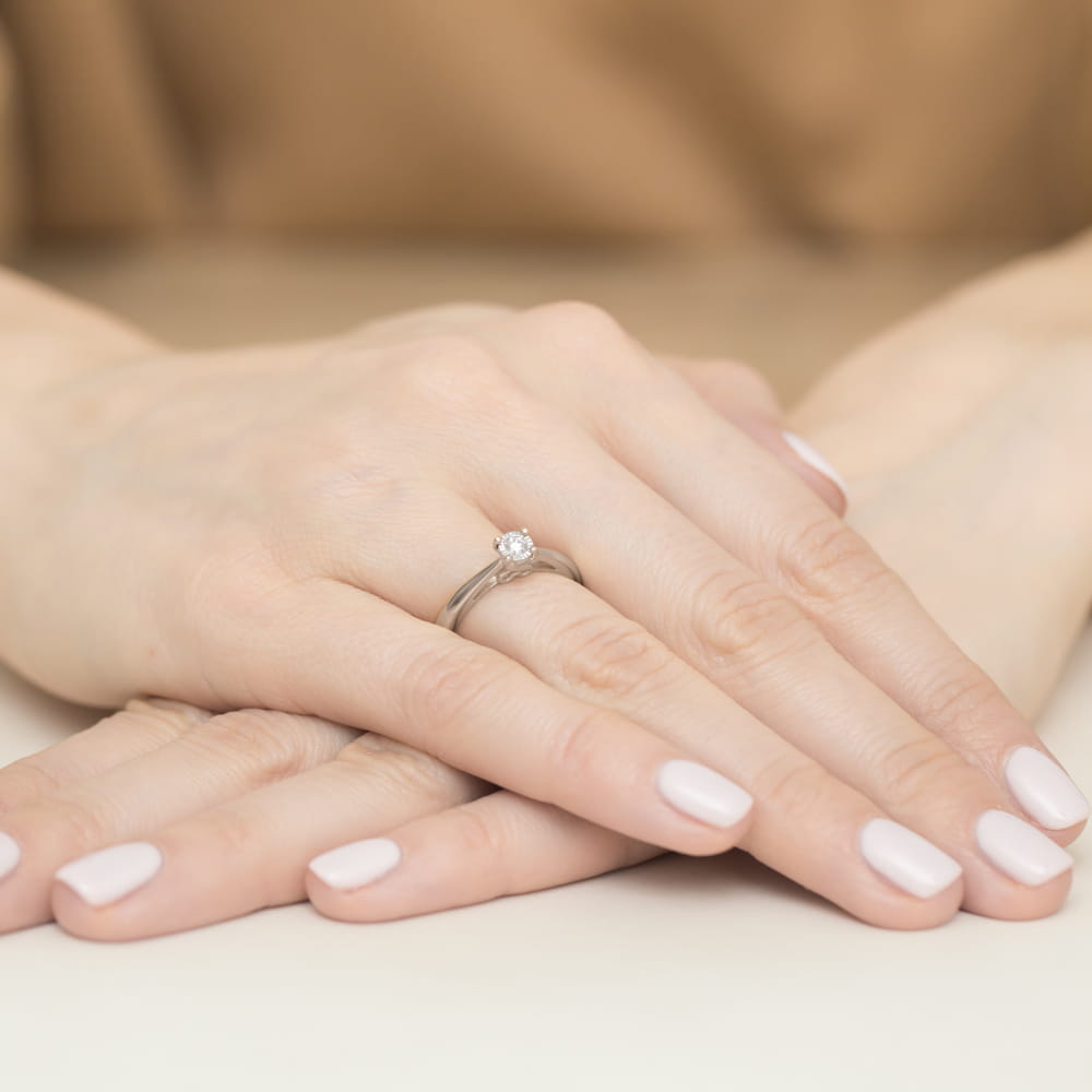 Pierścionek Diament 0,08ct białe złoto 4 Pierścionek Diament 0,08ct białe złoto - obrazek 4
