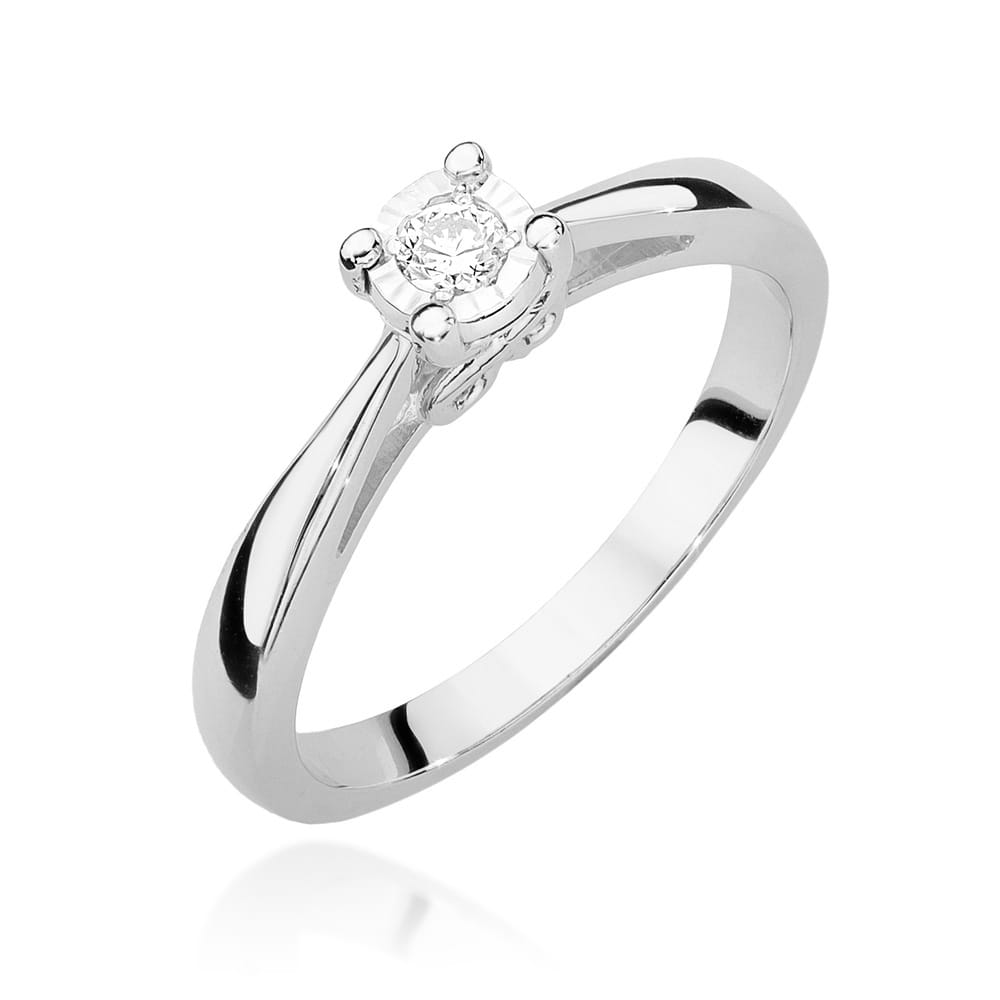 Pierścionek Diament 0,08ct białe złoto 1 Pierścionek W475 Diament 0