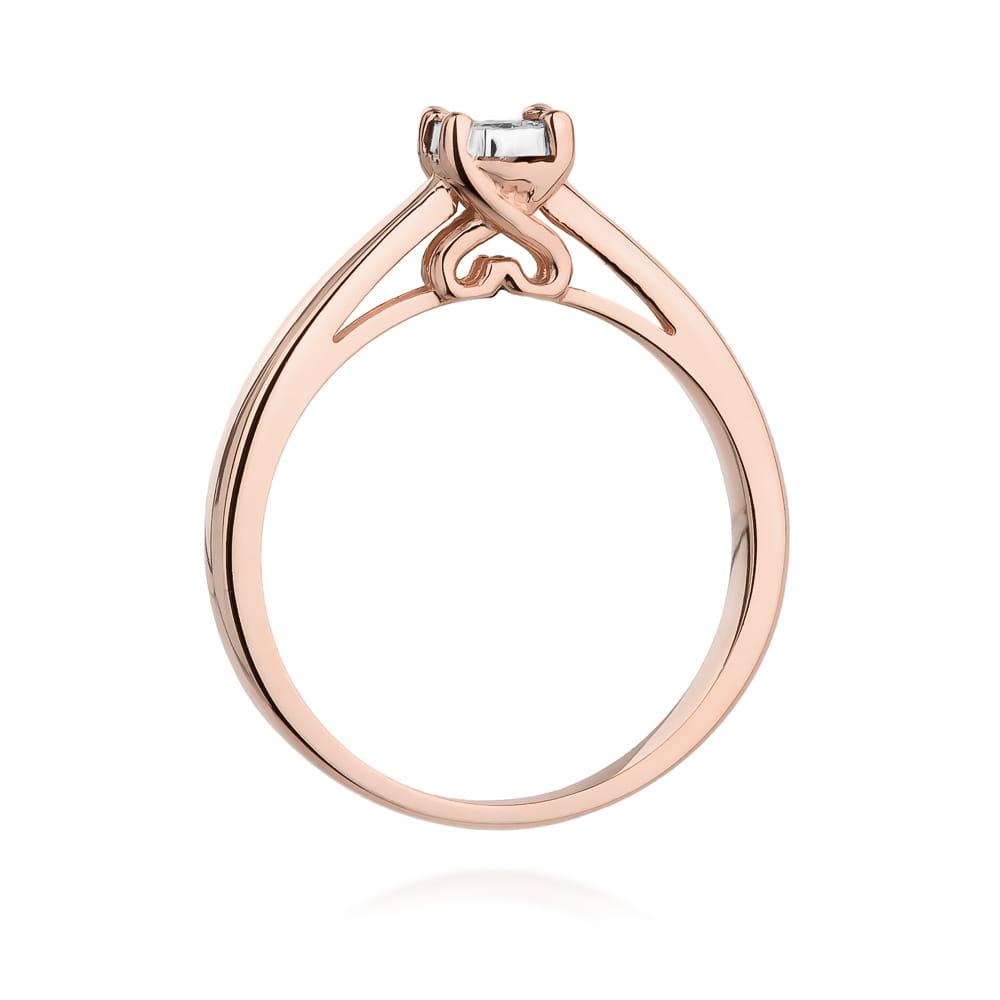 Pierścionek Diament 0,08ct różowe złoto 3 Pierścionek Diament 0,08ct różowe złoto - obrazek 3