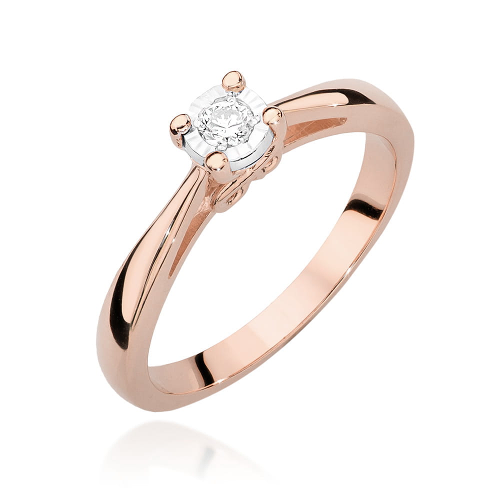 Pierścionek Diament 0,08ct różowe złoto 1 Pierścionek W475 Diament 0