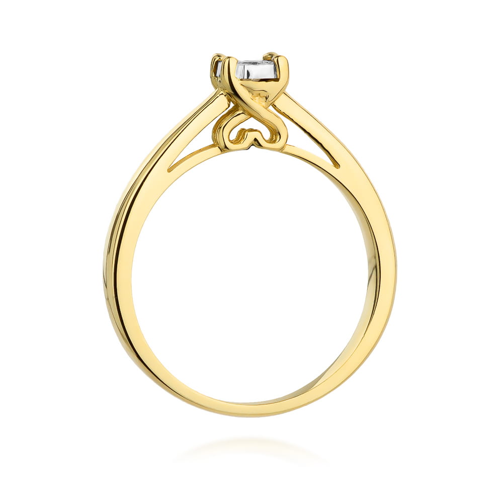 Pierścionek Diament 0,08ct żółte złoto 3 Pierścionek Diament 0,08ct żółte złoto - obrazek 3