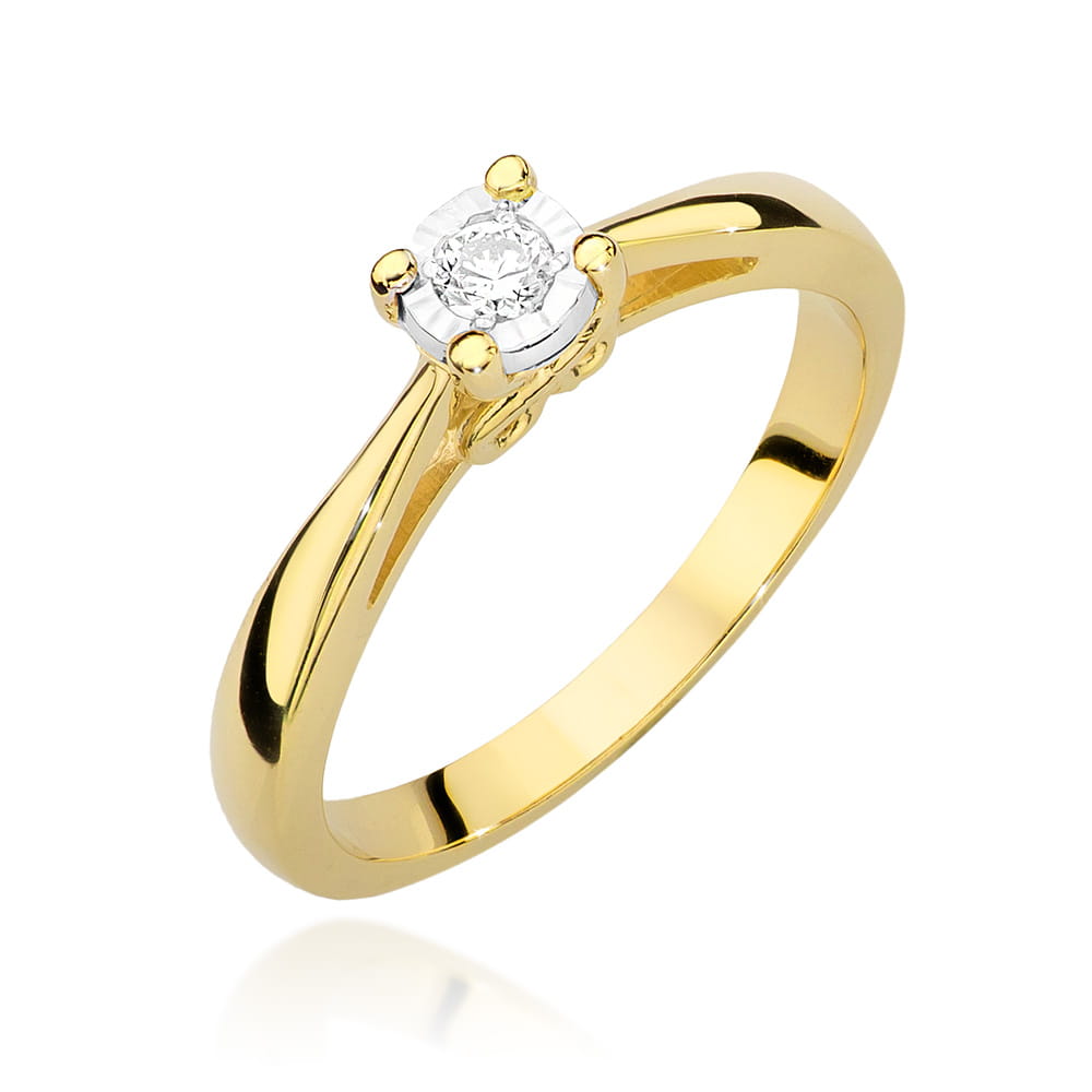 Pierścionek Diament 0,08ct żółte złoto 1 Pierścionek W475 Diament 0