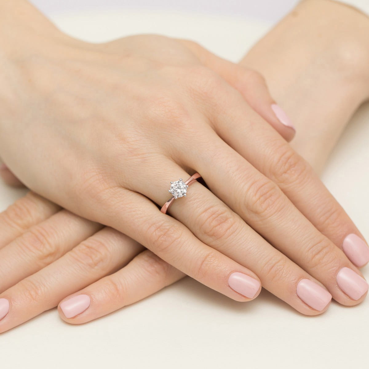 Pierścionek Diament 0,70ct różowe złoto 4 Pierścionek Diament 0,70ct różowe złoto - obrazek 4