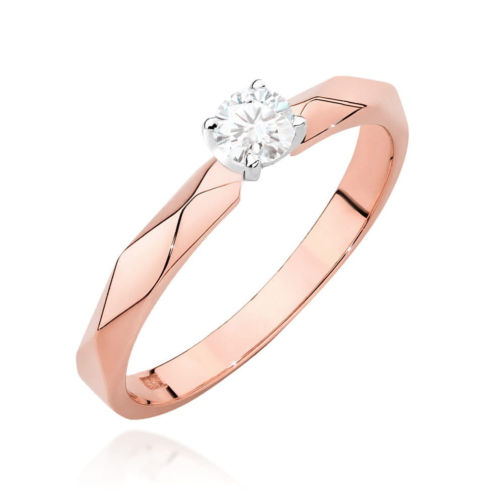 Pierścionek Diament 0,10ct różowe złoto 1 Pierścionek W484 Diament 0