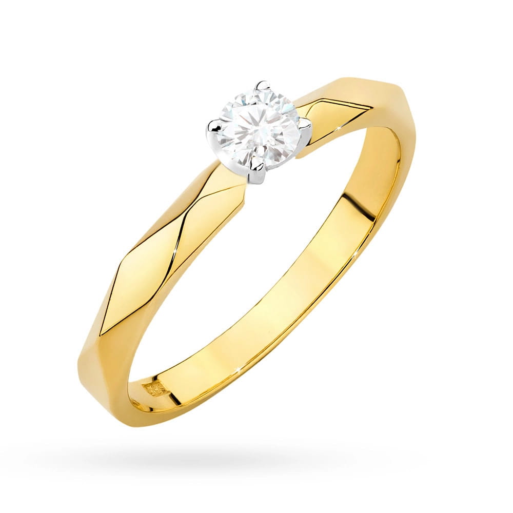 Pierścionek Diament 0,10ct żółte złoto 1 Pierścionek W484 Diament 0